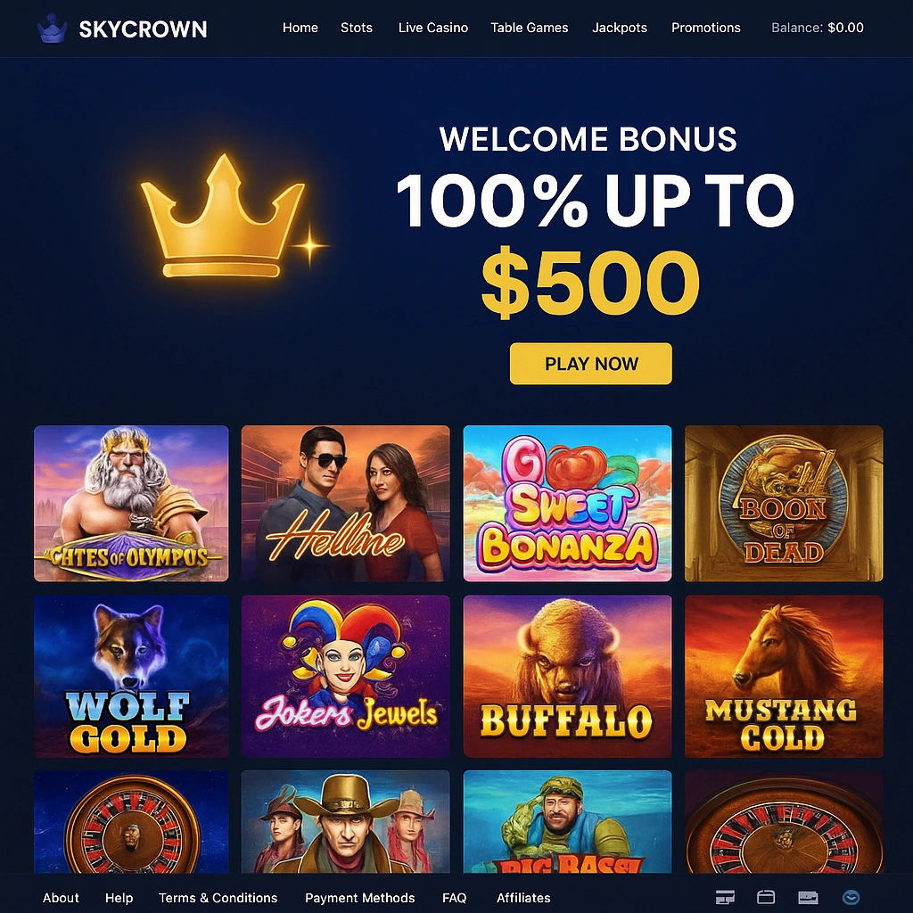Skycrown casino interface